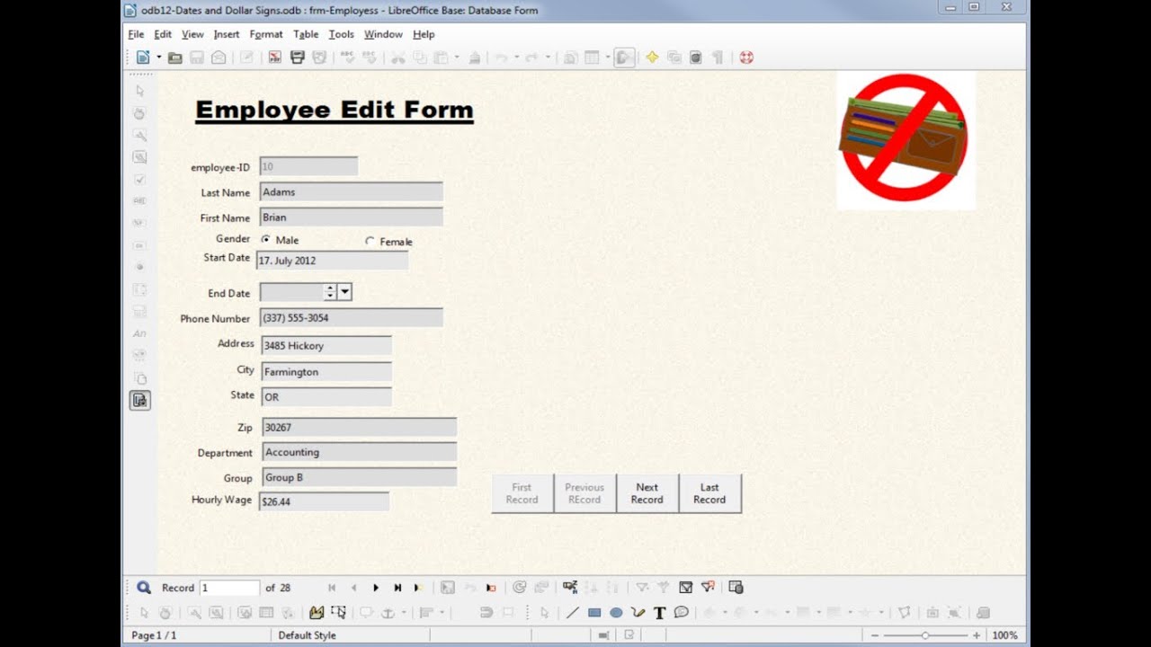 LibreOffice Base (12) Dates and Dollar Signs