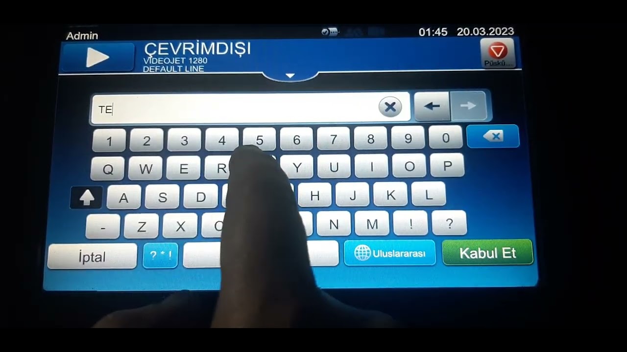 Videojet 1280 ve 1580 modeli için mesaj oluşturma anlatımı. MAVİ KODLAMA