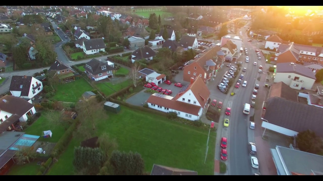 Loxstedt mit Drohne Phantom3 Pro 4k mit Sonnenuntergang 2016