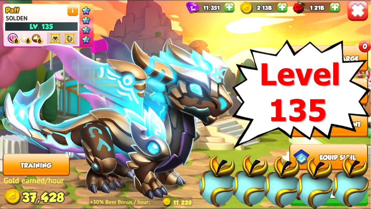 Solden Dragon level up 135-Dragon Mania Legends | 2000 score in Dragon Oracle | DML
