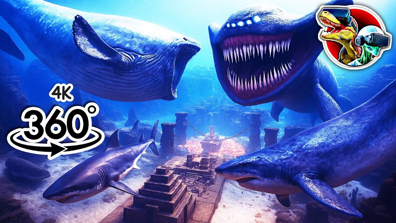 360 Whale, Ningen, Bloop, El Gran Maja, Sea Eater & Leviathan Sea Monster in Game | 360 video 4K