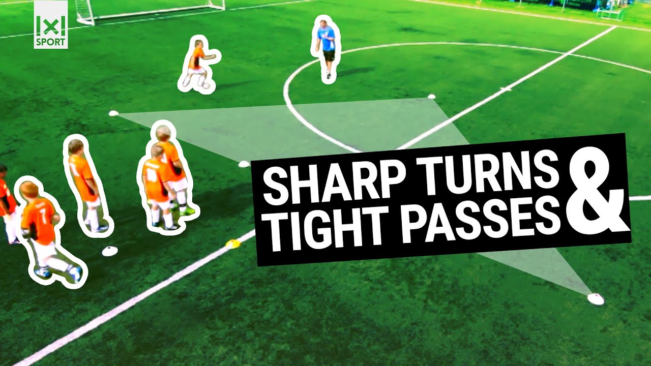 Triangle Drill - outsmarting opponents and practicing goal kicking - soccer training with kids