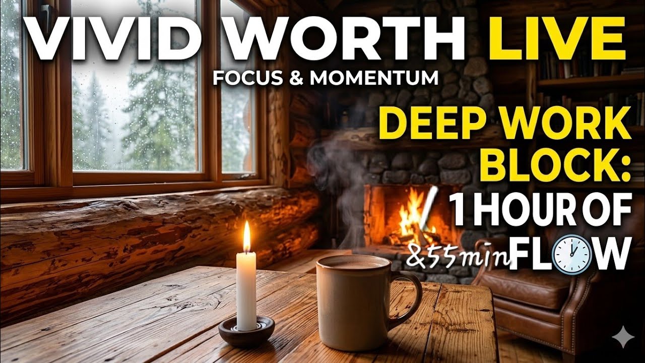 Cozie Cabin Study Session Real-Time Productivity Live  11hrs and 55mins