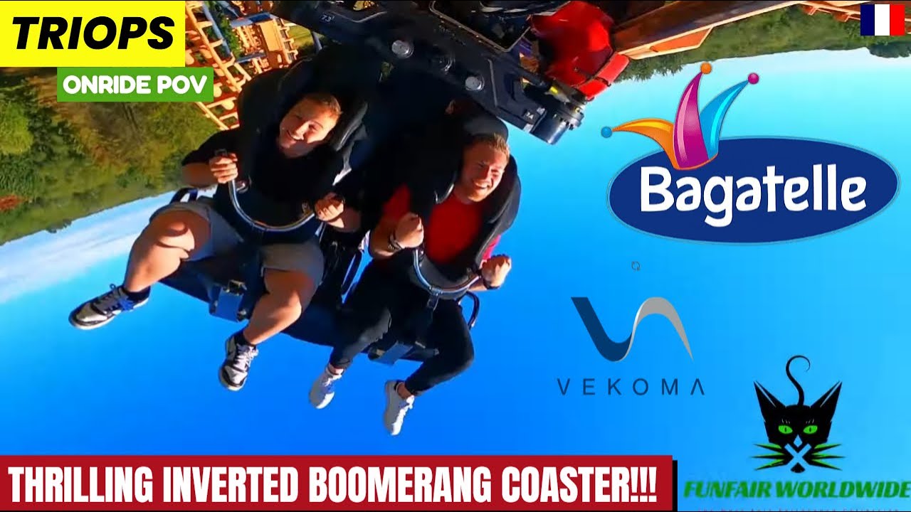 TRIOPS: Experience Vekoma's Thrilling Inverted Boomerang Coaster POV at Parc Bagatelle 2024! 🇫🇷