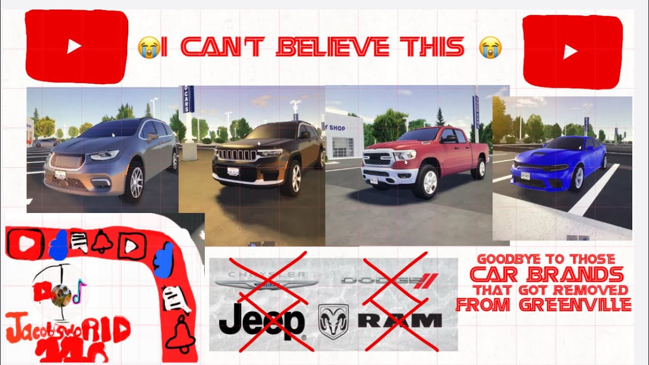 Showing you guys the removal of Dodge,Ram,Jeep & Chrysler and more in Greenville on Roblox