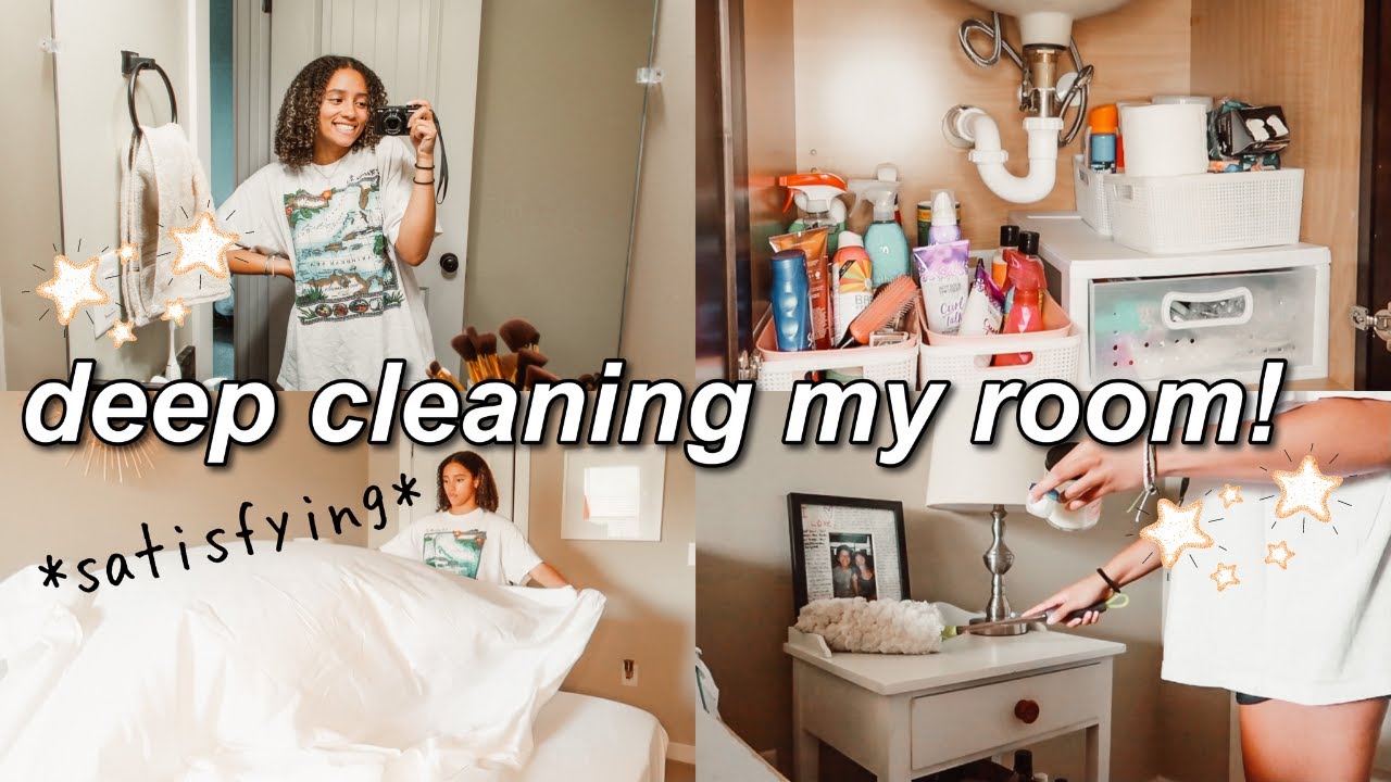 DEEP CLEANING MY ROOM + BATHROOM 2021 | *organizing & decluttering*