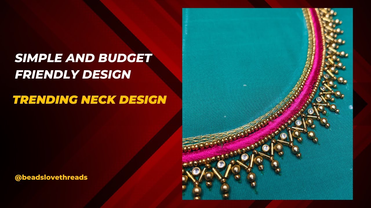 Steps to Create Simple and Budget Friendly Neck Design | Trending Aari Design