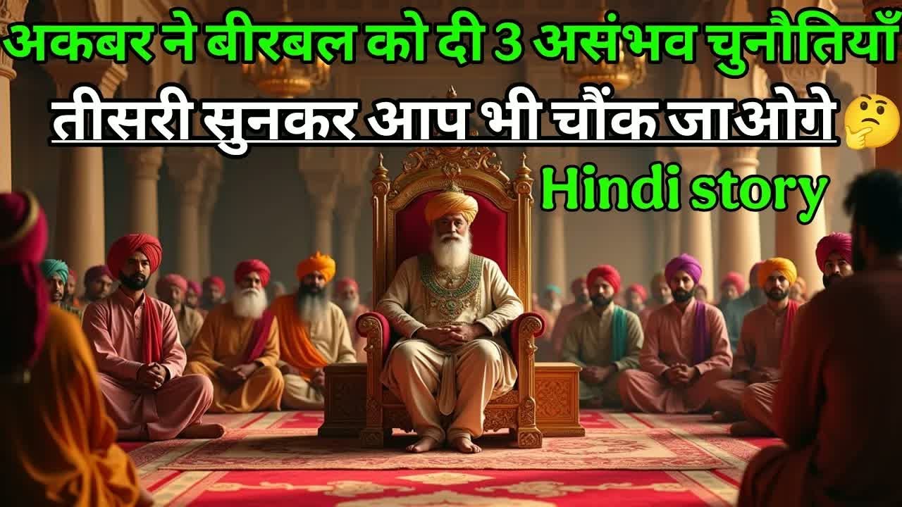 अकबर ने बीरबल को दी 3 असंभव चुनौतियाँ तीसरी सुनकर आप भी चौंक जाओगे ｜ akbar birbal ki kahani ｜ story.