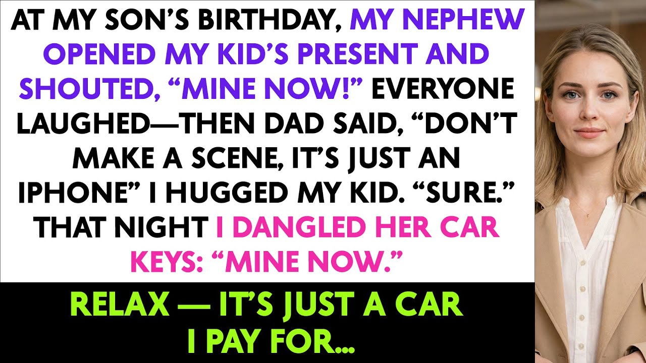 At My Son’s Birthday, My Nephew Opened My Kid’s Present And Shouted, “Mine Now!” Everyone Laughed...