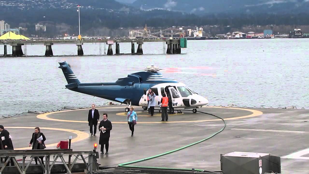 S76 Helijet landing & takeoff
