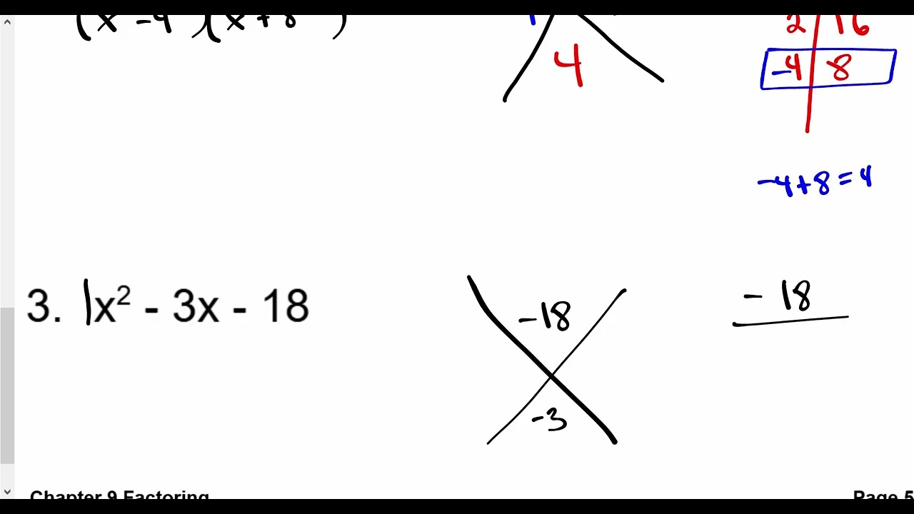 Alg   Lesson 9-2 PART 2 Factoring Trinomials