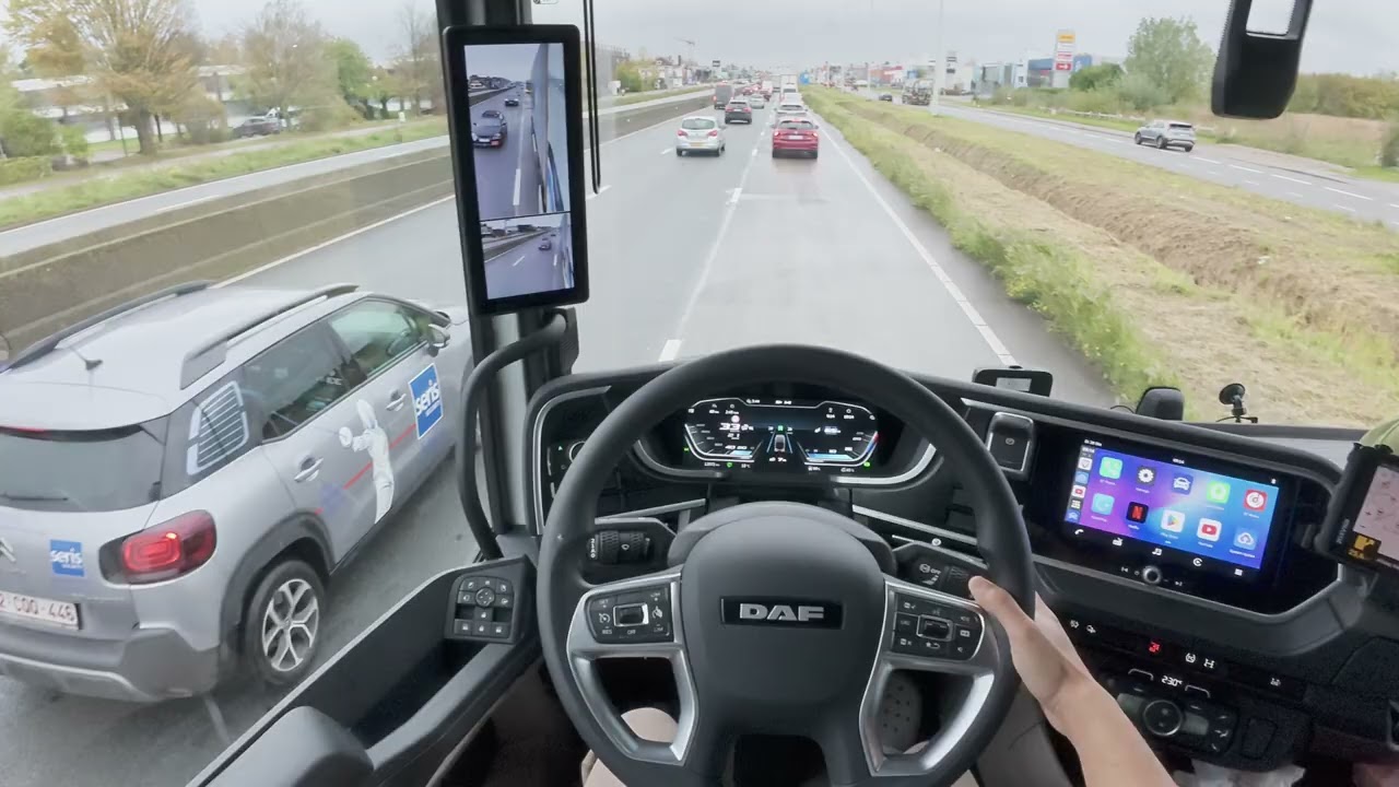 ASMR POV 4K Truck Driving | DAF XG Digital Mirrors | Tight Streets and Chaos in Brussels