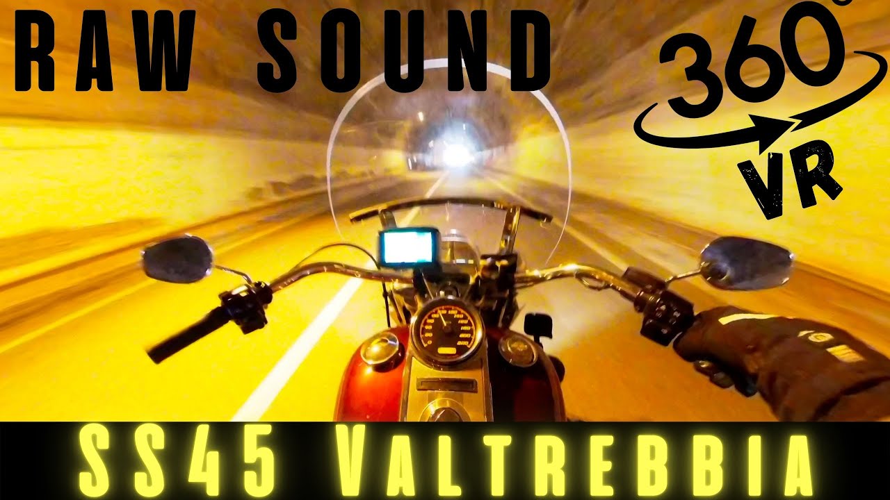 VR 360° Harley Davidson riding - SS45 Val Trebbia (ENGINE RAW SOUND)