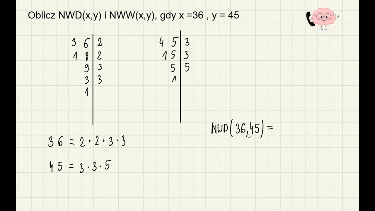 Oblicz NWD(x,y) i NWW(x,y)