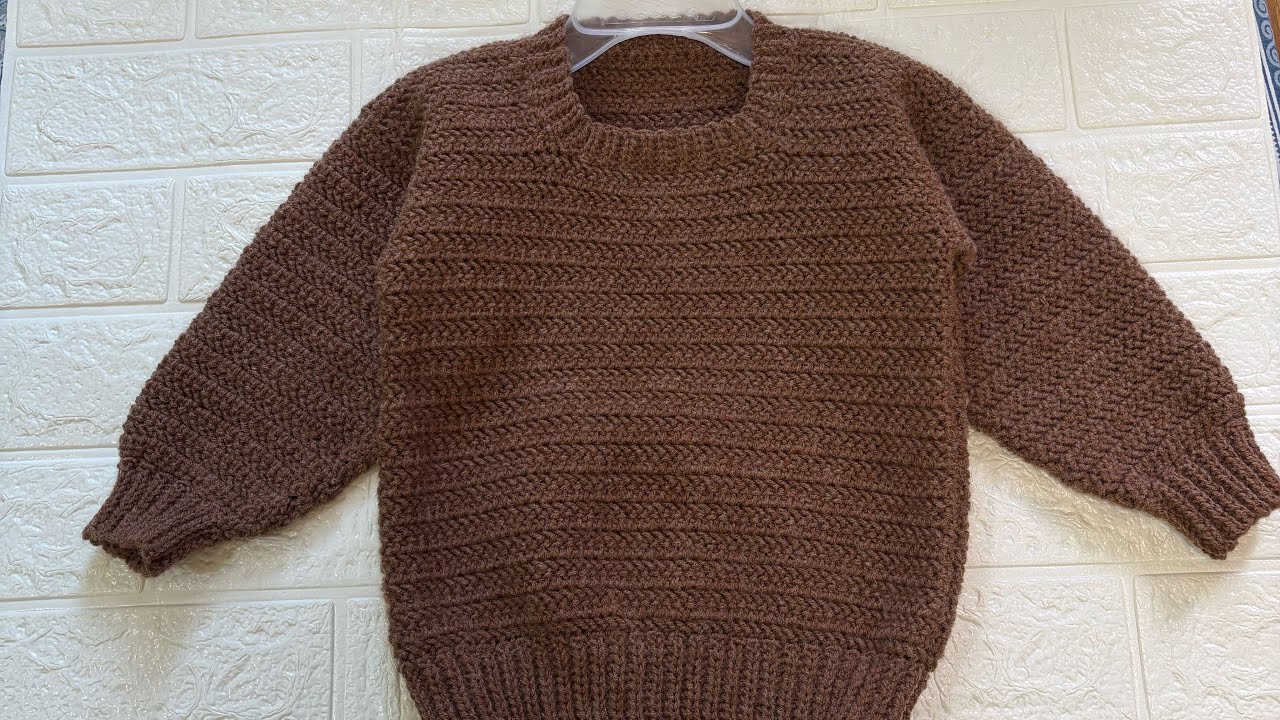 Easy round neck crochet sweater for 5 to 6 year old😍