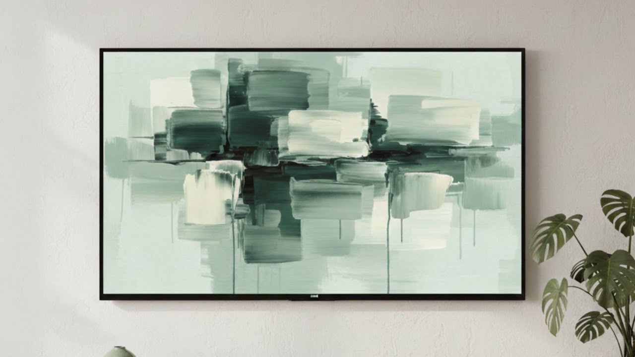Modern Frame TV Art 4K  - Abstract Sage Green & Beige Minimalist Painting | 2 Hour Loop