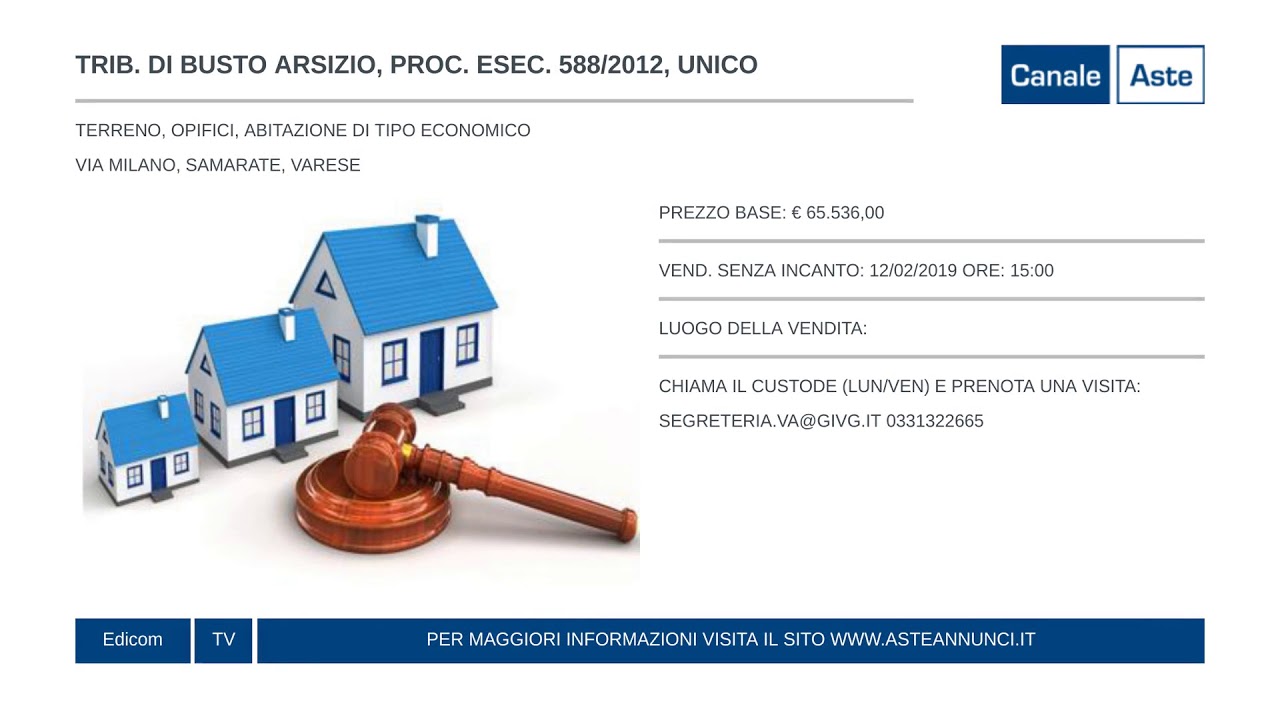 Aste Giudiziarie del Tribunale di Busto Arsizio // Aste Annunci // Puntata 184