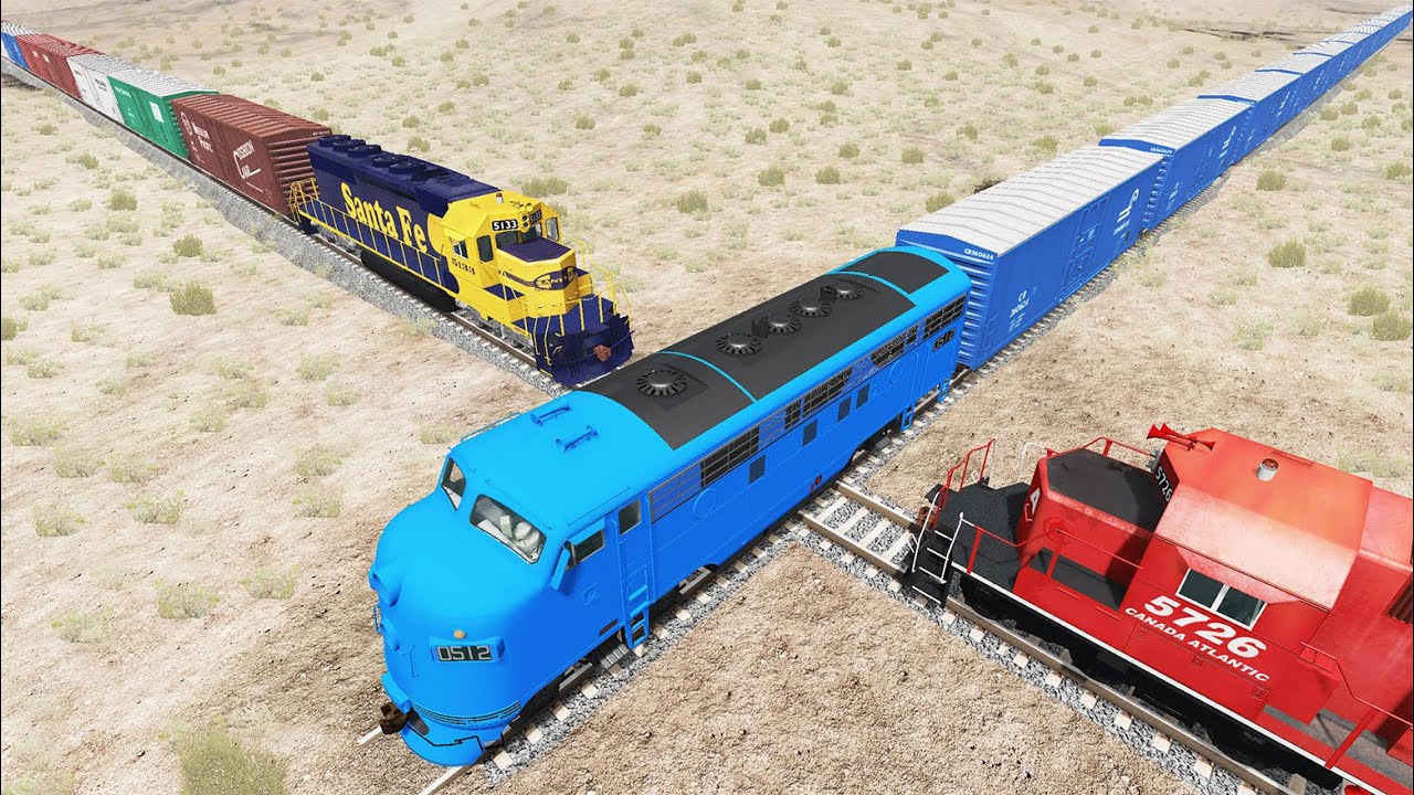Realistic Train Crashes #8 - Beamng.Drive