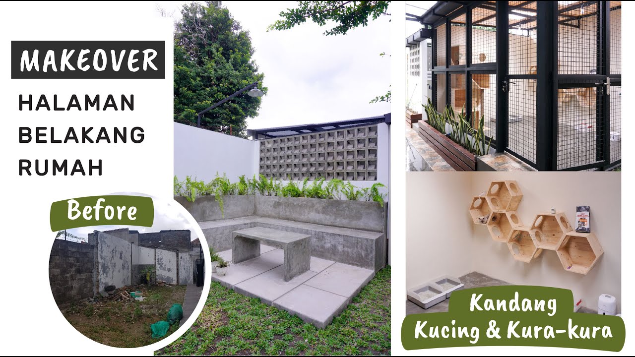 Makeover Halaman Belakang Rumah || Taman, Pet Shelter & Ruang Laundry || Kandang Kucing & Kura-kura