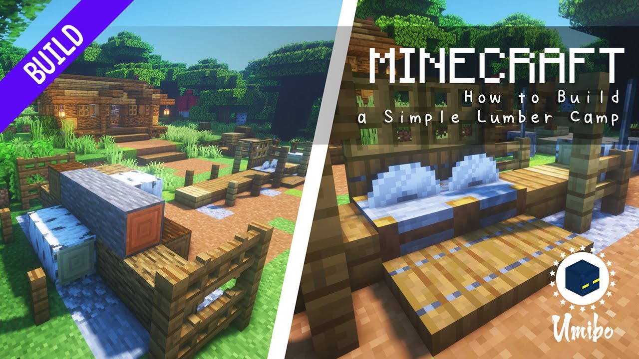 Minecraft : How to Build a Lumber Camp  + 💯 Subs