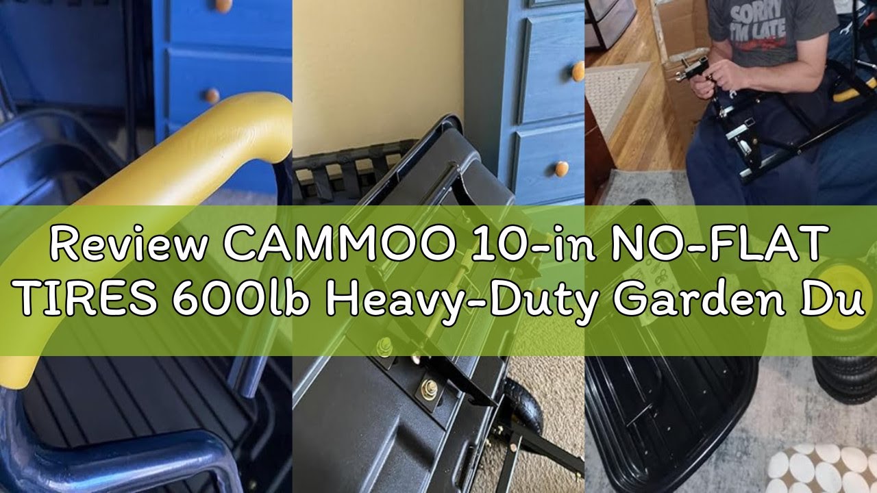 Review CAMMOO 10-in NO-FLAT TIRES 600lb Heavy-Duty Garden Dump Cart 4 Cu.Ft. Utility Wagon with Quic
