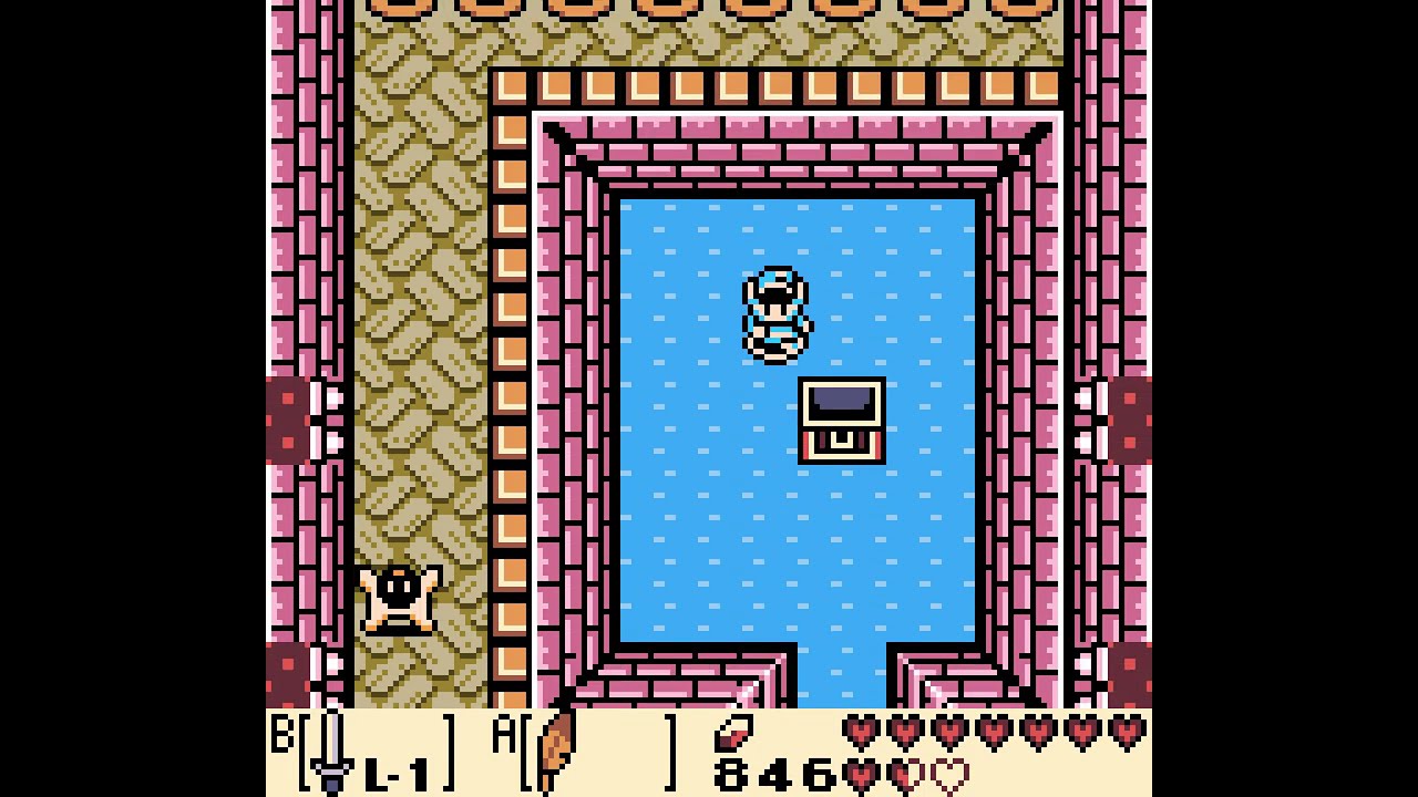 Link's Awakening - 17.5 - horses, triangle and a big spoiling face