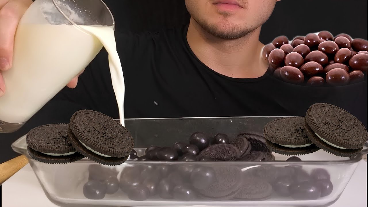 ASMR Eating Chocolate Balls 🍫, Oreo & Milk 🥛 | No Talking |