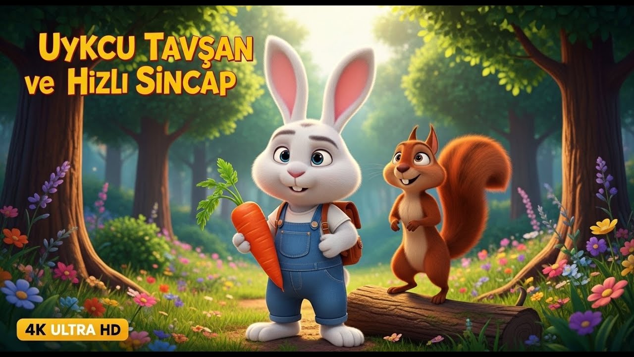 🎬 KISA EĞLENCELİ MASAL: &ldquo;Uykucu Tavşan ve Hızlı Sincap