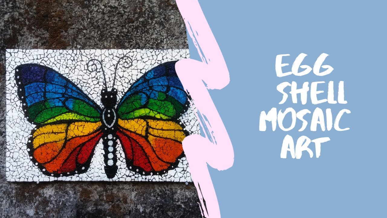 MOSAIC ART using EGG SHELL||DIY||How to make an eggshell mosaic DECOR