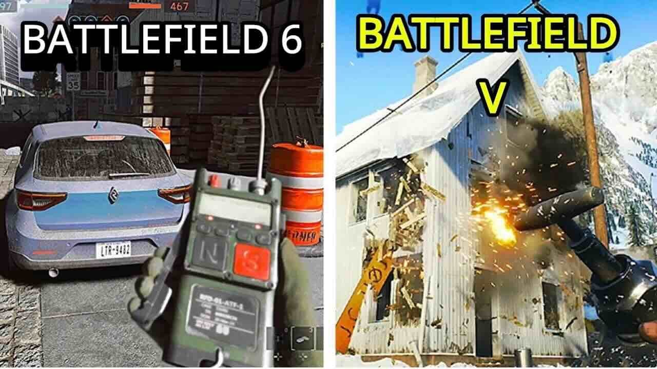 Battlefield 6 vs Battlefield V - Comparison (Graphics,Physics & Destruction)