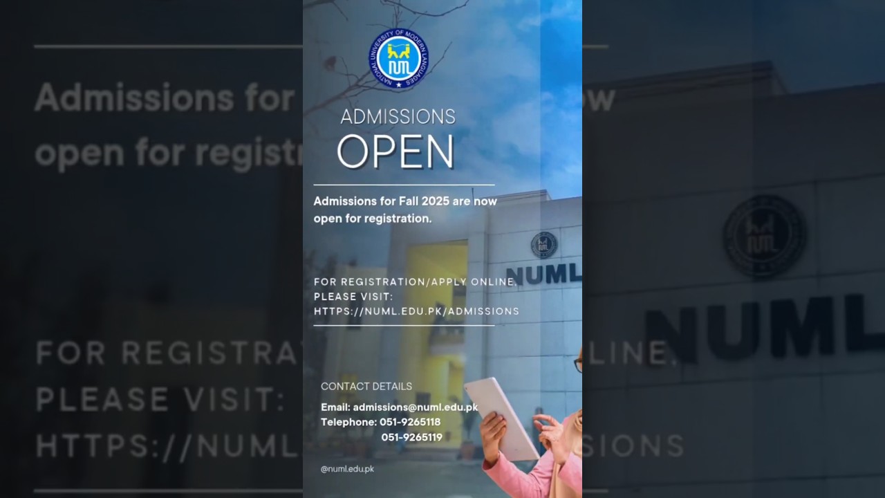 NUML Admission | Fall 2025 | Apply online  