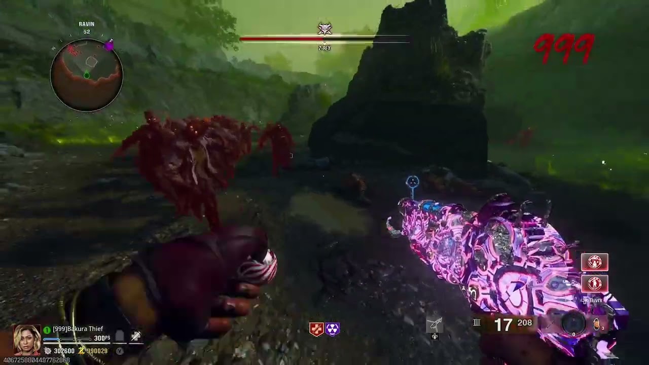 Boss Fight du Z-Rex au Round 999 du World Record Black ops 6 zombies Easter egg at 999