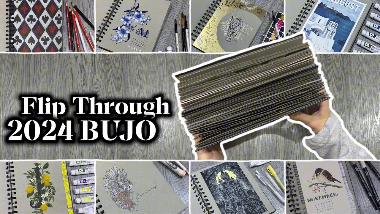 A YEAR IN GRAY PAPER 🩶✨ | 2024 Bullet journals flip through 