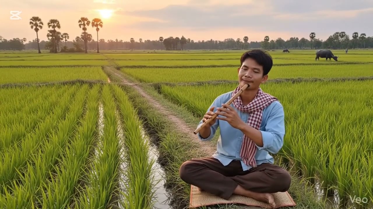 ផ្លុំខ្លុយលើវាលស្រែ