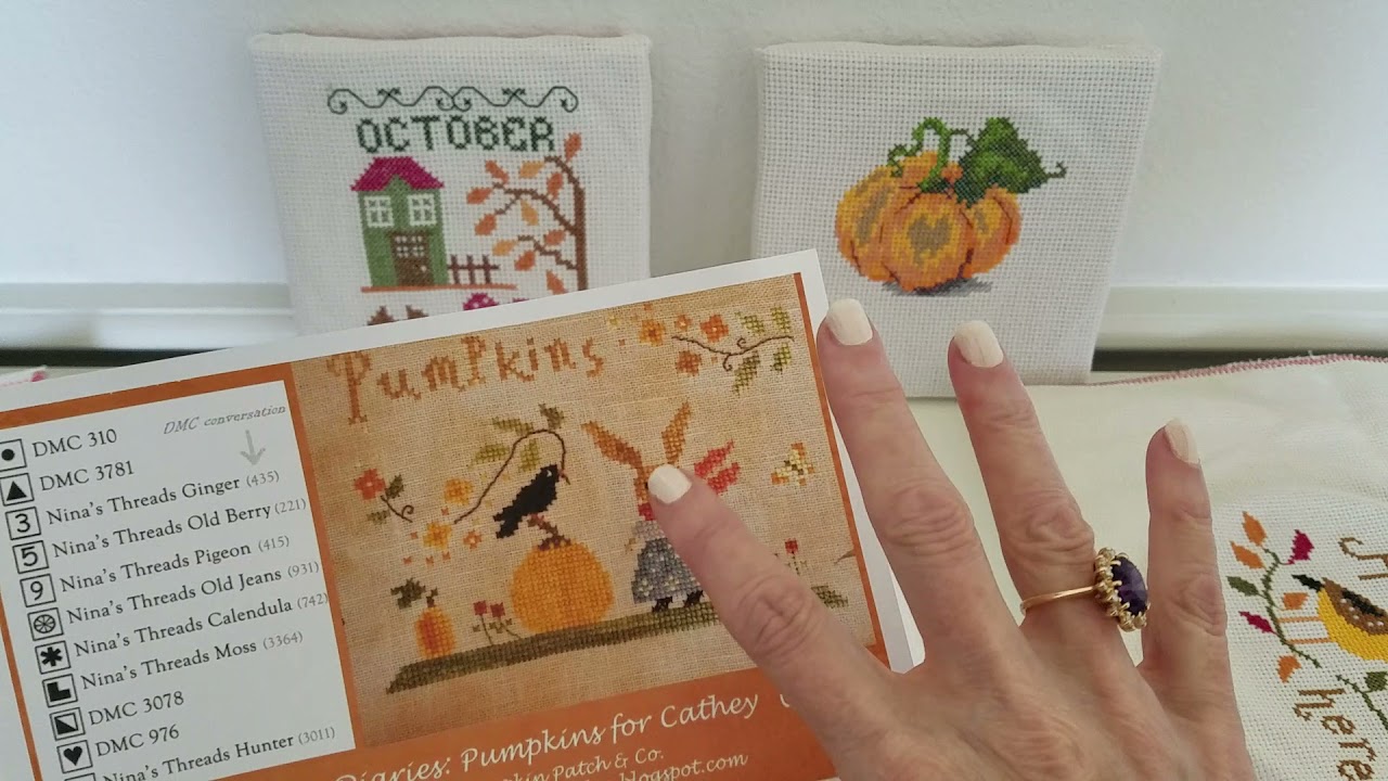 Flosstube #3 Fall Cross stitch projects and a new Christmas pattern.