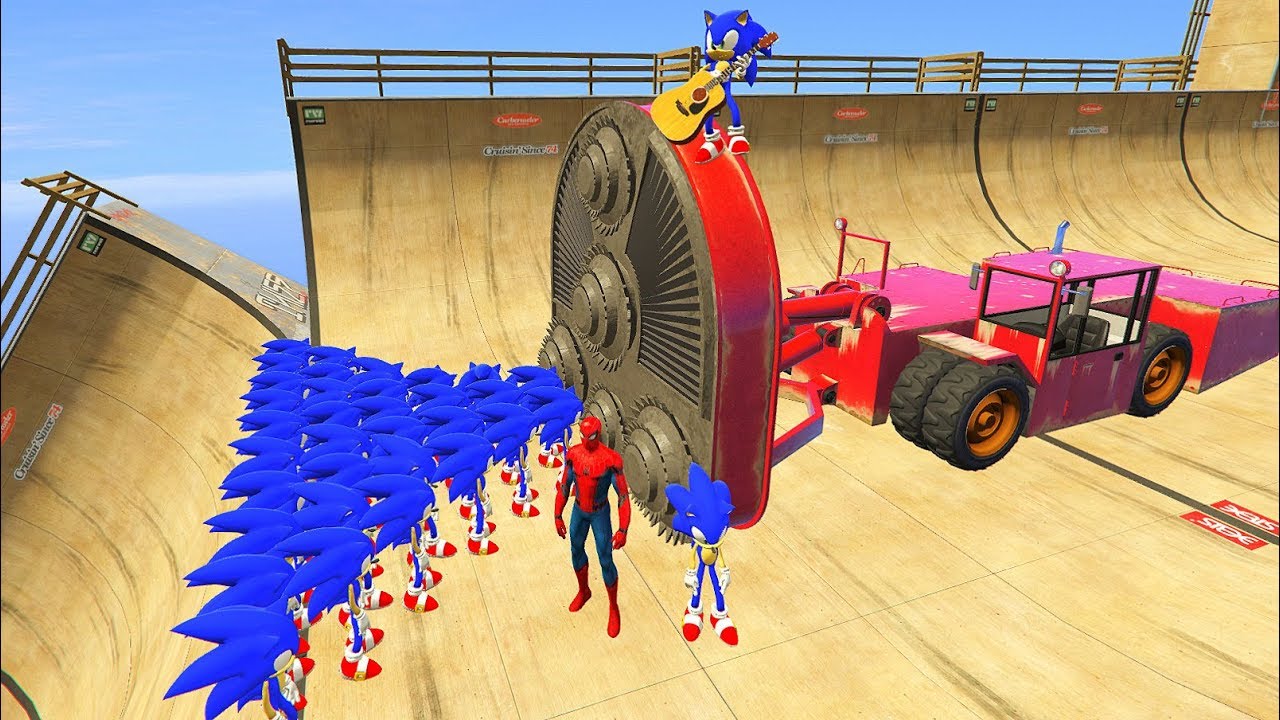 GTA 5 Crazy Ragdolls Spiderman Vs SONIC (GTA 5 Euphoria Physics Ragdolls Fails Funny)