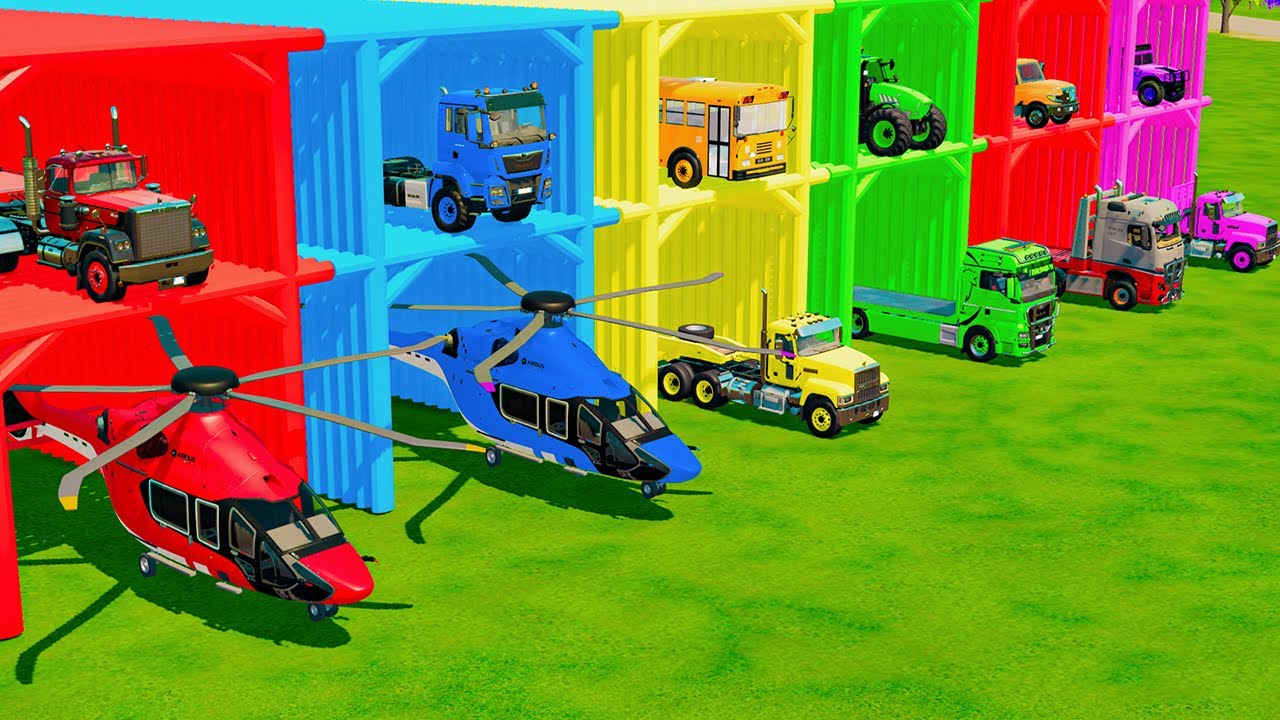 TRANSPORTING POLICE CARS, AMBULANCES, TRUCKS & MOTORCYCLES BY CARRIER TRUCKS & HELICOPTER! - FS22