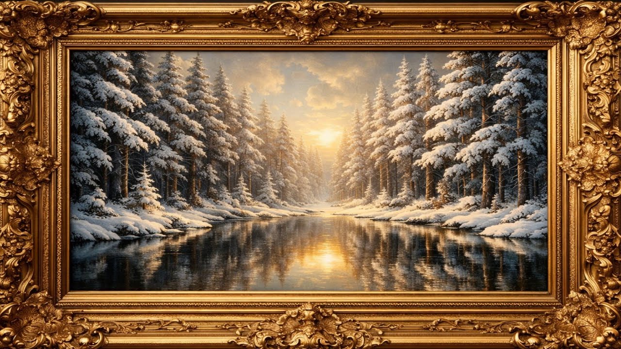 4K Winter Art Frame ❄️ Snowfall Ambience | Cozy Decor Screensaver for TV