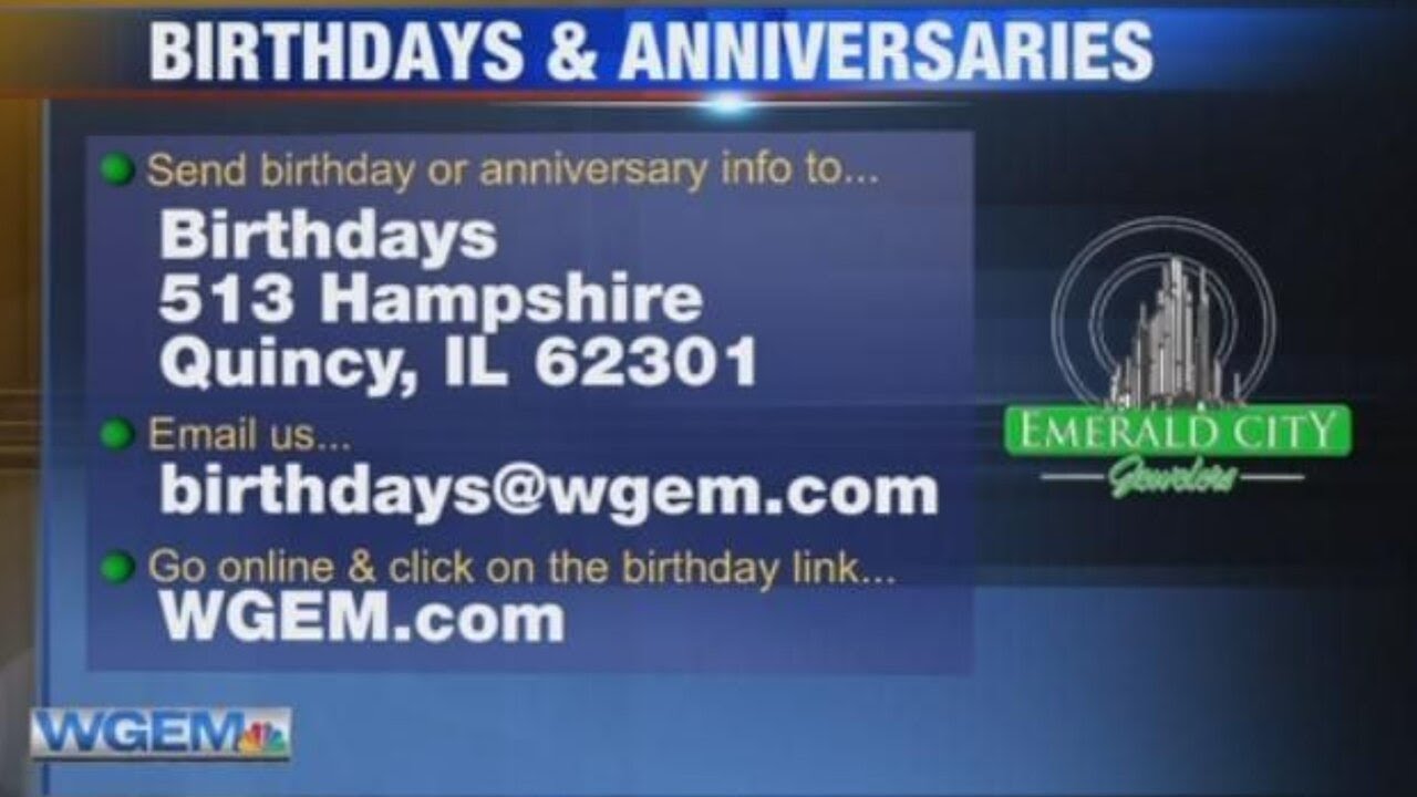 Birthdays and Anniversaries: January 25th, 2023