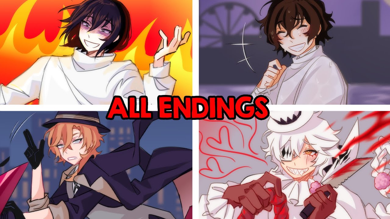 BSD Dating Sim - L'amour a Meursault Game - ALL ENDINGS - Bungo Stray Dogs Fan Game