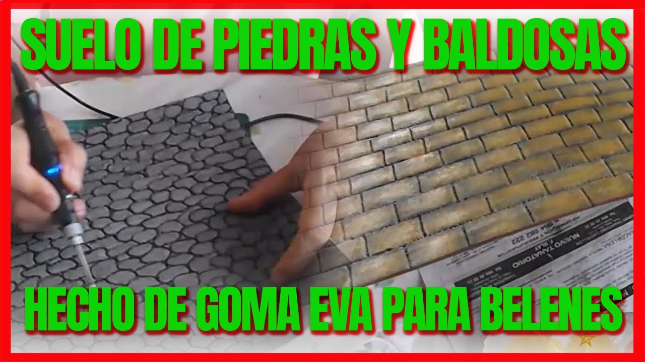 Suelo de piedras y baldosas hecho de goma eva para Belenes