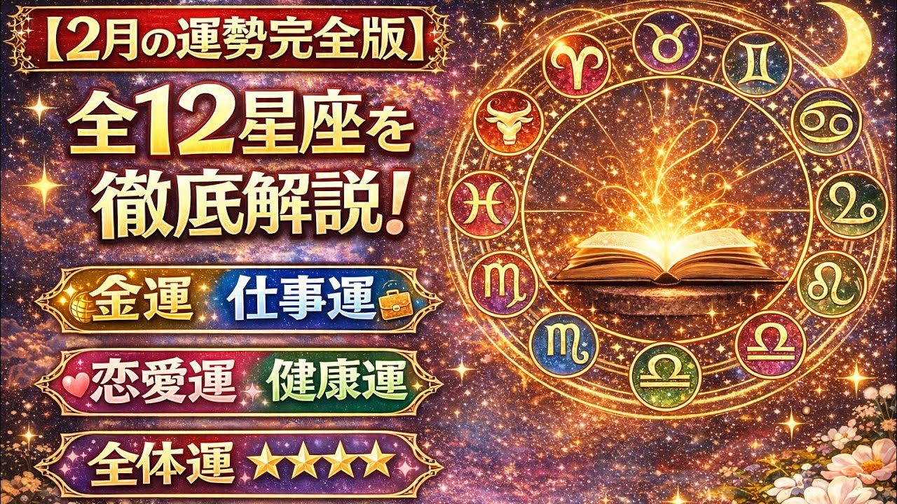 【あなたの2月の運勢完全版】全12星座の運勢を徹底解説！金運・仕事運・恋愛運・健康運・全体運
