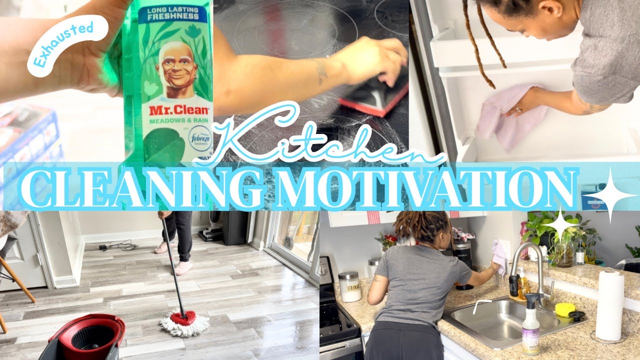EXHAUSTED BUT CLEANING ANYWAY | 10 MINUTE KITCHEN CLEANING MOTIVATION 