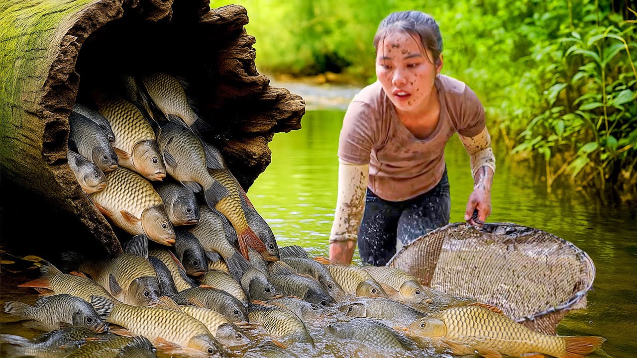 Catch Giant Fish from an Ancient Pond – Go to Market with My Little Son