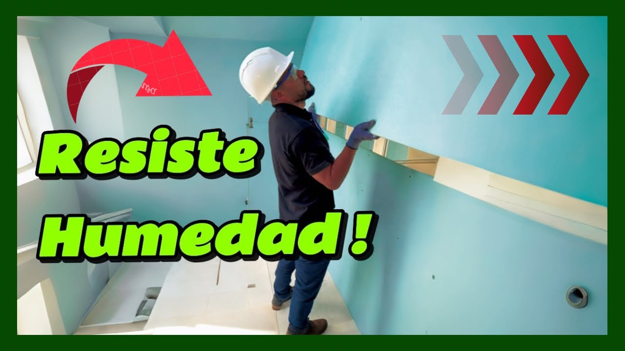 🟩  Drywall Gyplac RH 🚽 Estos paneles de yeso color verde puedes ponerlo en tu ba&ntilde;o y lavander&iacute;a!