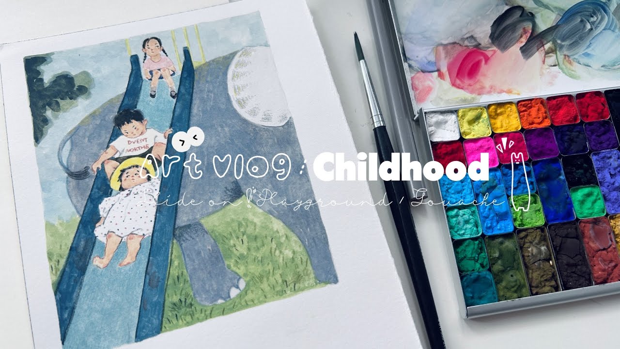 art vlog | Childhood | children’s illustrations creation | Gouache | NICKER | from start to finish