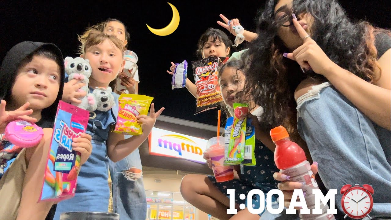 Я сбежала со своими маленькими кузенами, чтобы купить перекус!!😱🤫🌙
