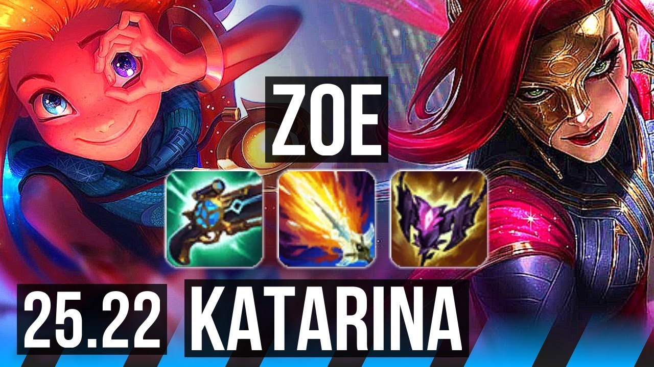 ZOE vs KATARINA (MID) | 16/1/7, Legendary | KR Master | 25.22