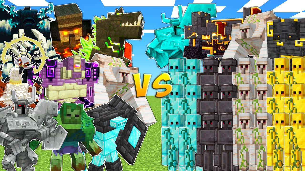OP BOSSES vs DIAMOND, NETHERITE, IRON & GOLD ARMY