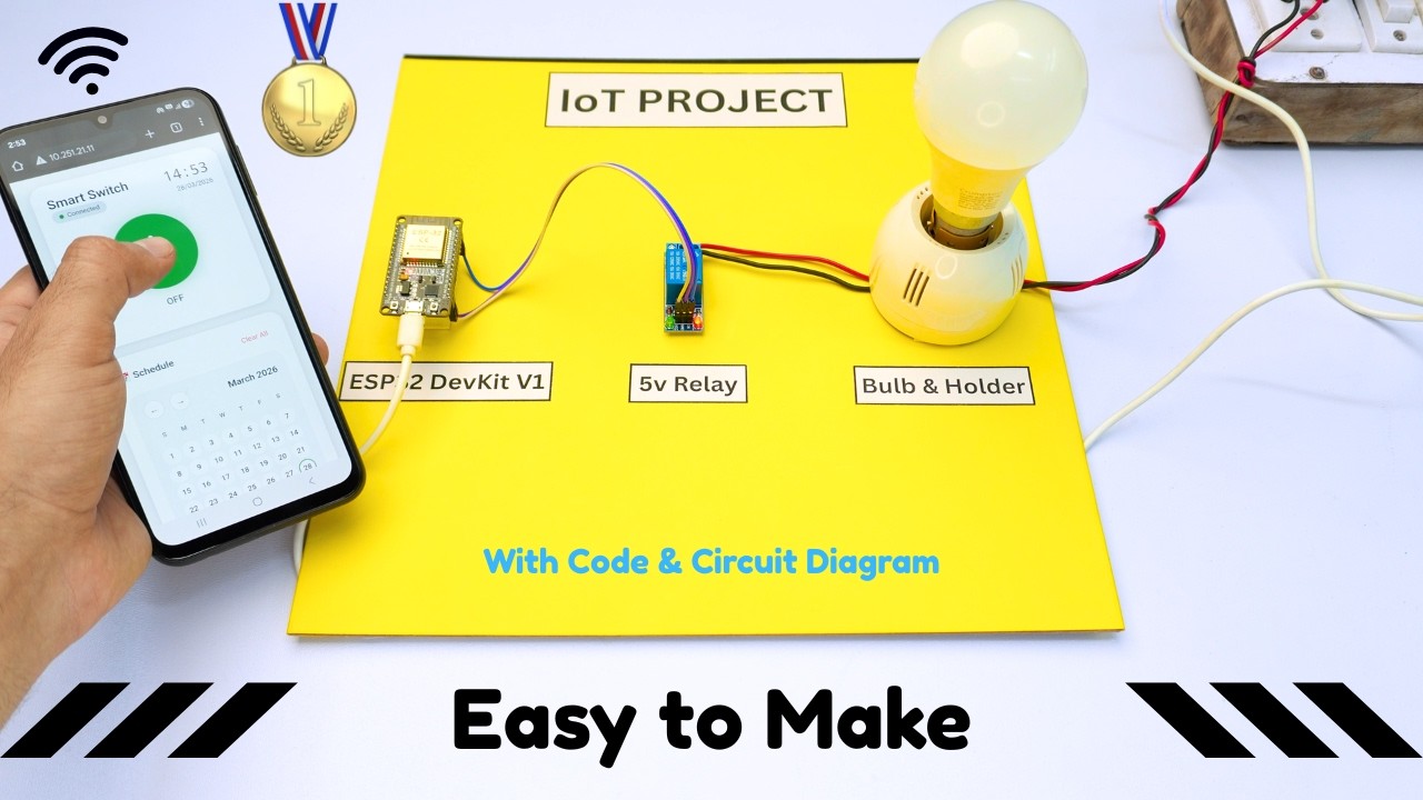 Автоматизация умного дома с использованием ESP32 | Управление лампочкой с помощью реле | IoT-проект
